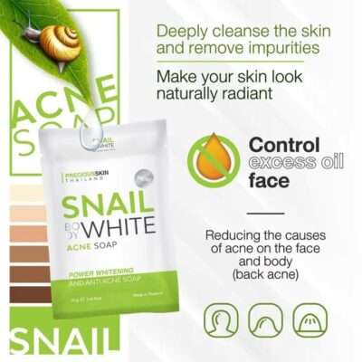 SNAIL WHITE ACNE & WHITENING SOAP By Precious Skin