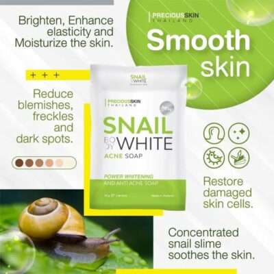 SNAIL WHITE ACNE & WHITENING SOAP By Precious Skin