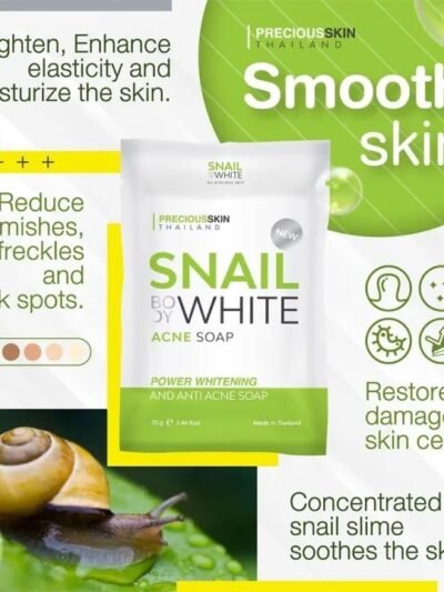 SNAIL WHITE ACNE & WHITENING SOAP By Precious Skin