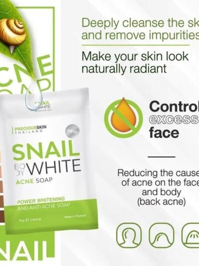 SNAIL WHITE ACNE & WHITENING SOAP By Precious Skin