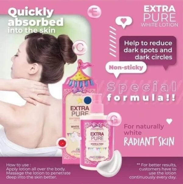 Extra Pure Glut Lotion from Precious Skin Thailand with SPF 100 PA++ 300ml With Glutathione and Collagen - Image 3