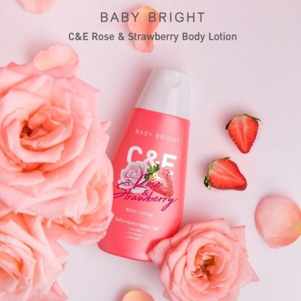 BABY BRIGHT C & E ROSE & STRAWBERRY BODY LOTION 150ML+PEELING GEL 200ML+BODY & HAIR MIST 20ML