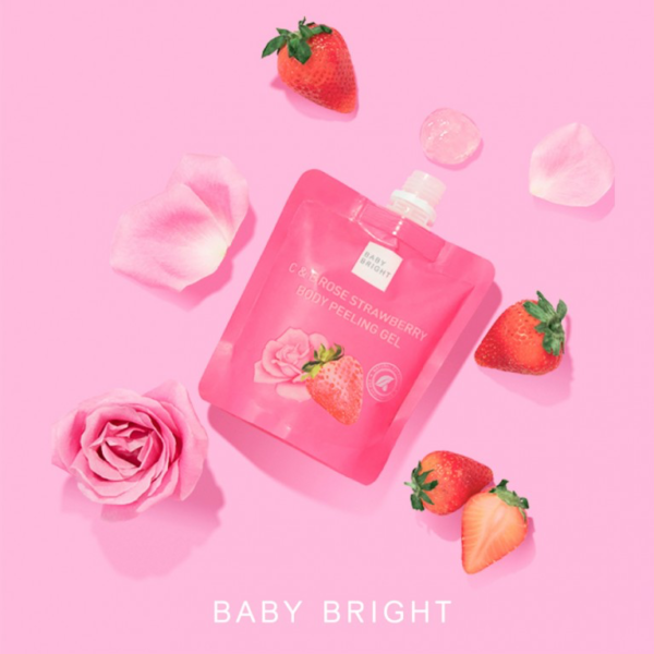 BABY BRIGHT C & E ROSE & STRAWBERRY BODY LOTION 150ML+PEELING GEL 200ML+BODY & HAIR MIST 20ML - Image 2