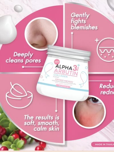 Alpha Arbutin Collagen face and body whitening scrub 75g