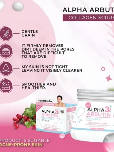 Alpha Arbutin Collagen face and body whitening scrub 75g