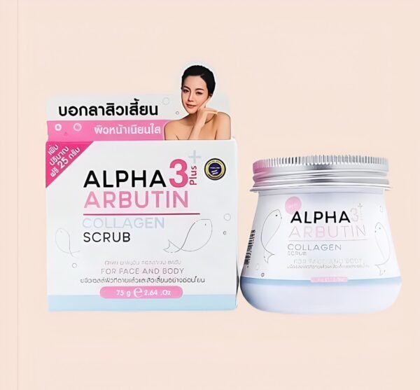 Alpha Arbutin Collagen face and body whitening scrub 75g - Image 3